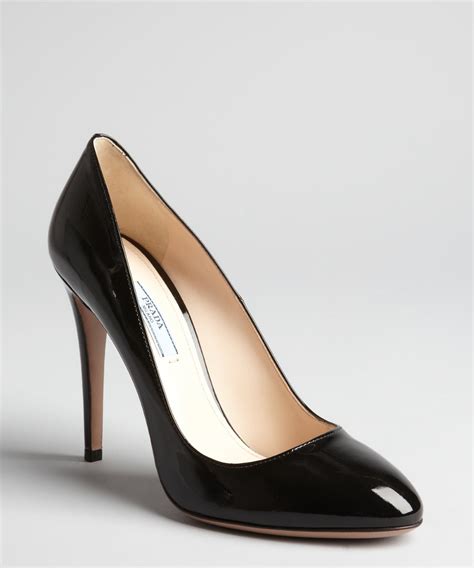 black patent prada pumps